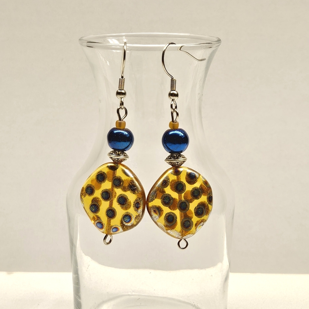 Honey Peacock Earrings